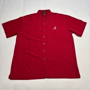 Men’s Antigua Alabama Crimson Tide Short Sleeve Button Down Shirt | Red | Sz XL